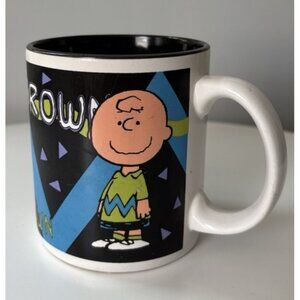 Vintage Peanuts Charlie Brown Ceramic Coffee Mug Accents 1994 Korea